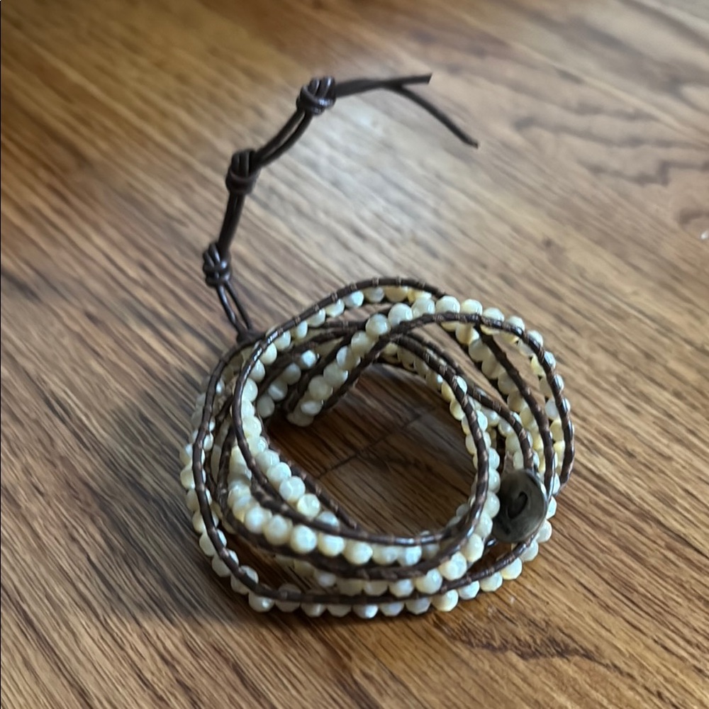 Elegant Cream Beaded Wrap Bracelet